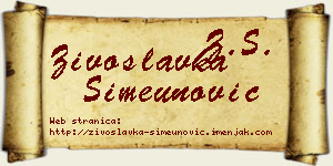 Živoslavka Simeunović vizit kartica